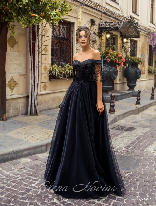 Вечернее платье с приспущенными плечиками оптом от Elena Novias V-442
